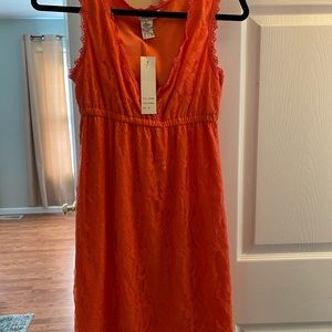 NWT Coral lace overlay Summer Dress